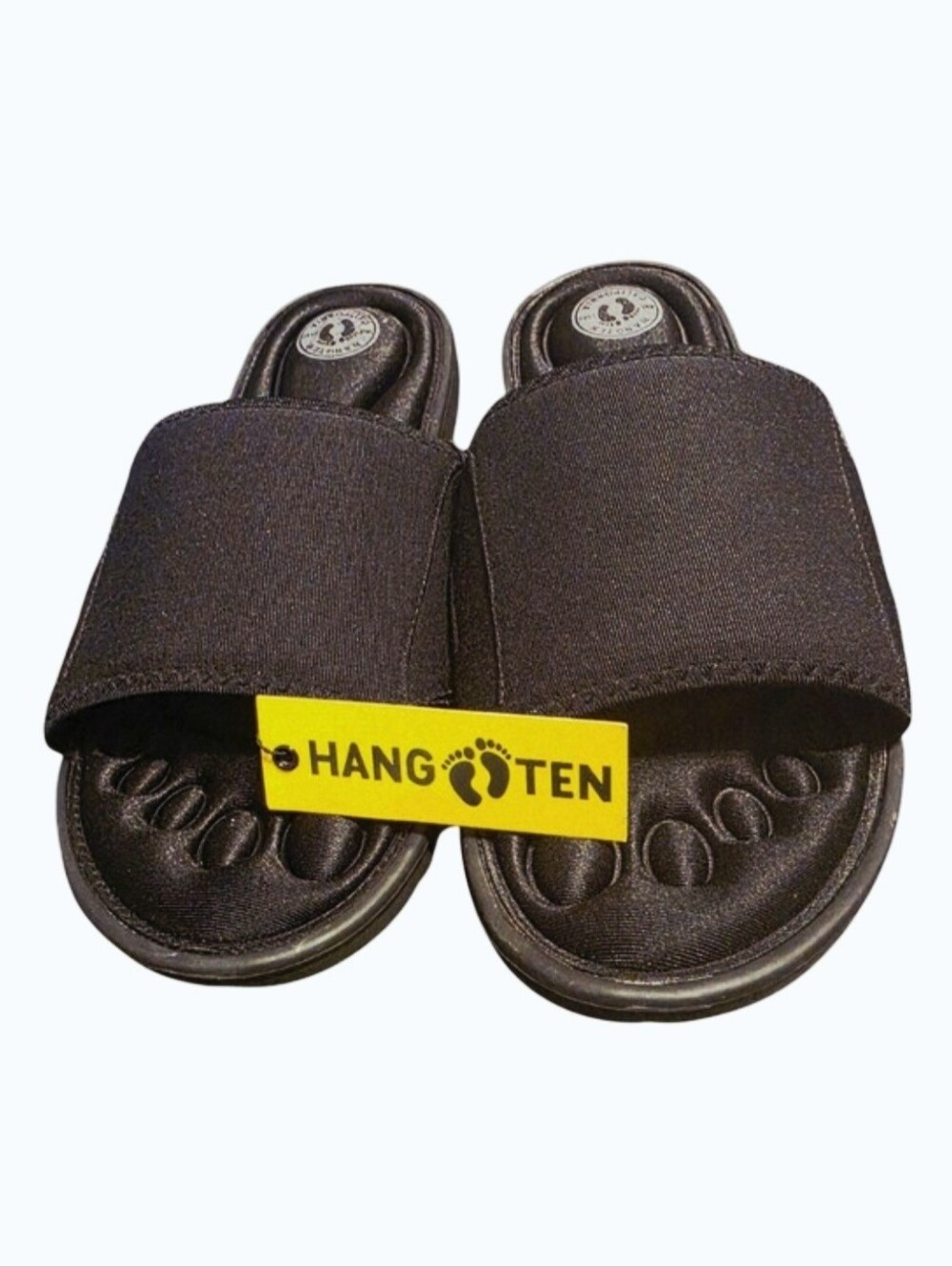 NWT Hang Ten Men's Black Slide Sandals Size 13 Comfort Pool Beach Shower
